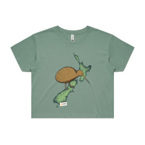 Kiwi Vibes Map Crop Tee Thumbnail